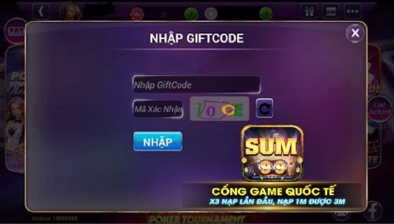 Cách nhận thưởng Giftcode của Sum99 Vin