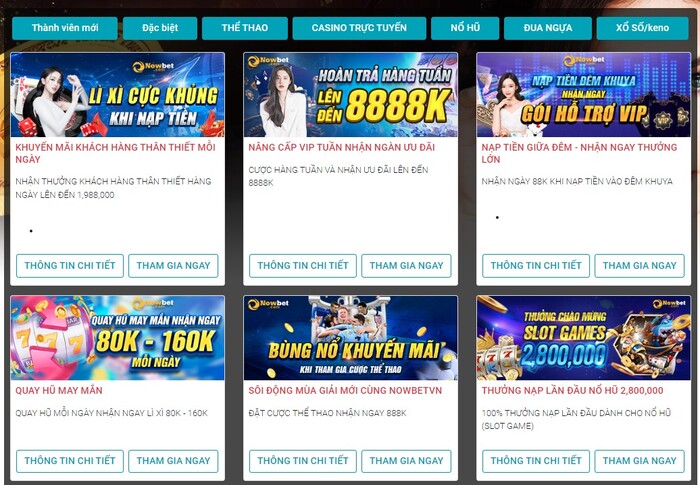 Các loại hình giải trí hấp dẫn tại Nowbet